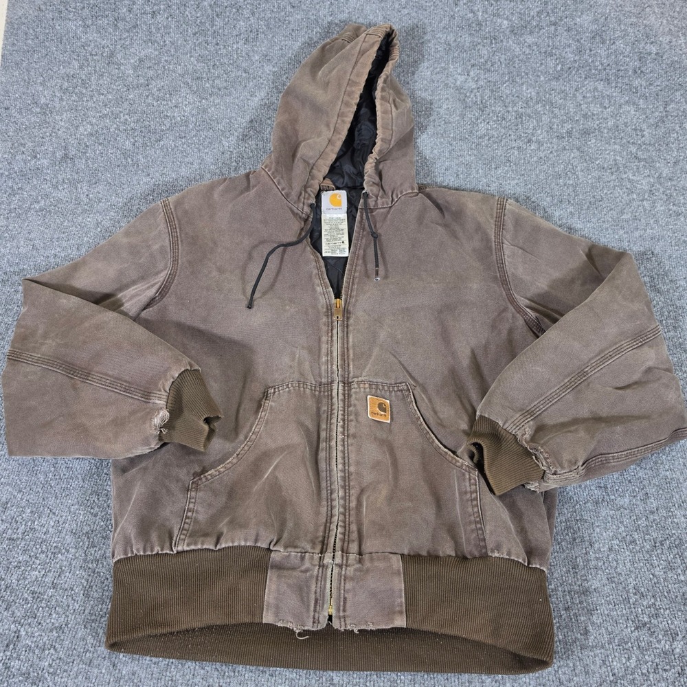 Carhartt J280 DKB Sandstone Duck Active Jacket Brown Mens Medium Distressed